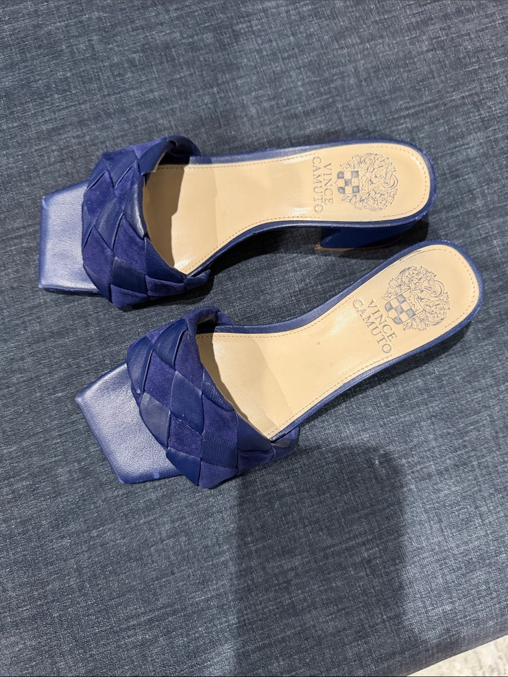 Vince Camuto Braided Navy Slide Mules